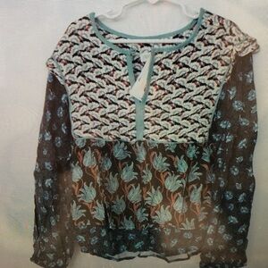 Floral Patterned Kids Blouse